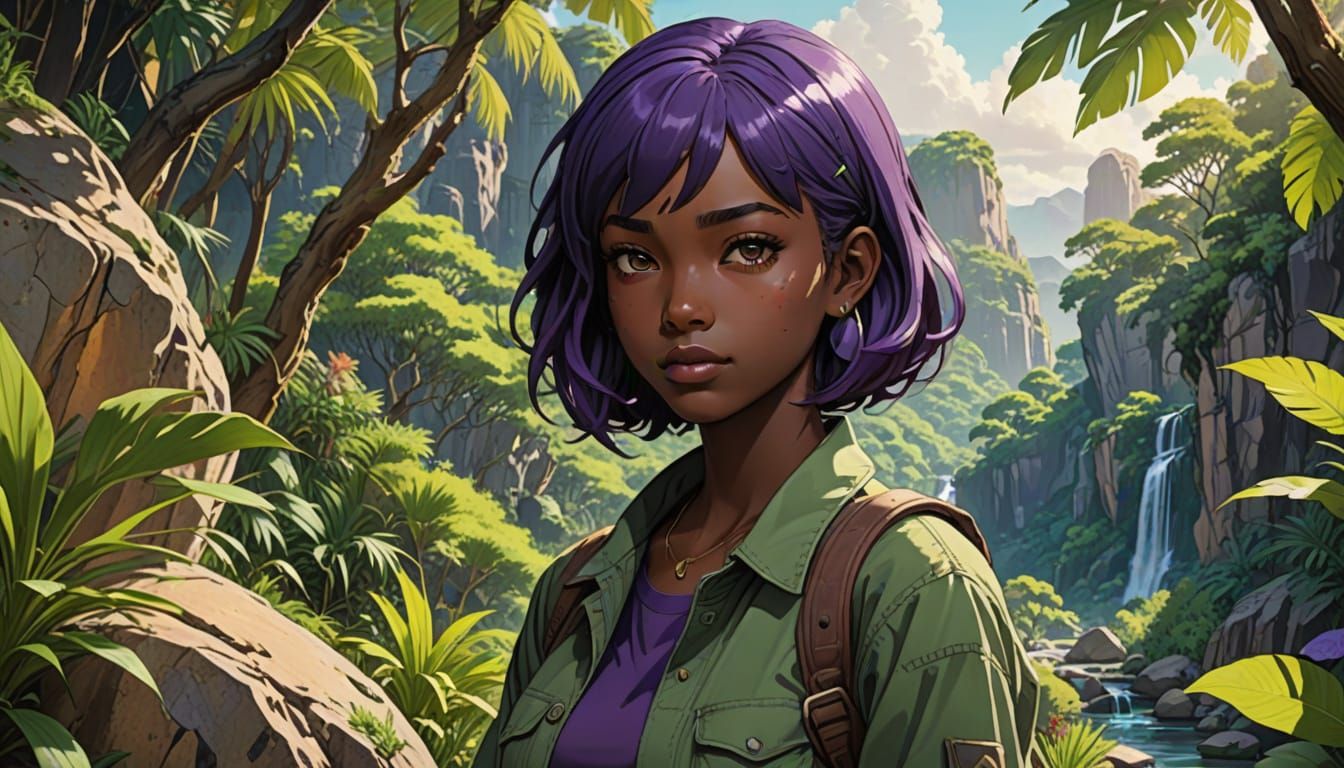Vibrant Oasis Encounter in Anime Style