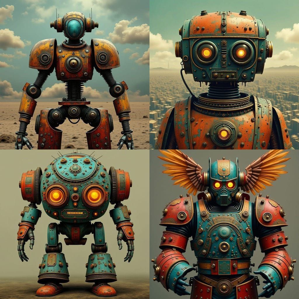 Dieselpunk Robot Soldier in Dreamscape