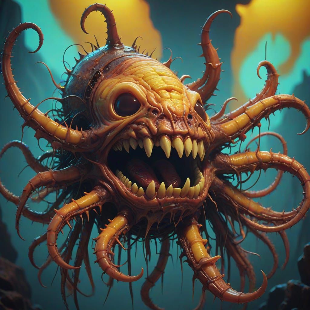 Surreal Macabre Creature in Digital Art Style