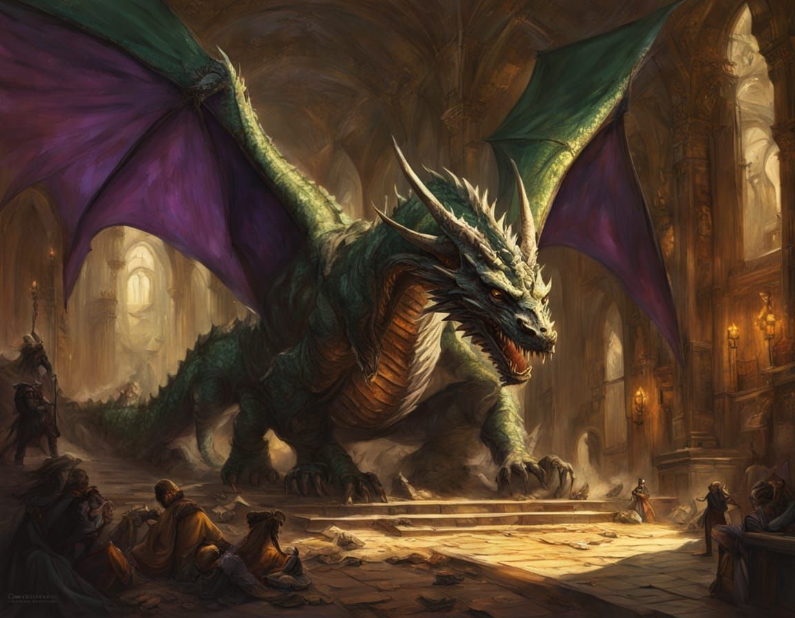 Epic Fantasy Dragon in Golden Splendor