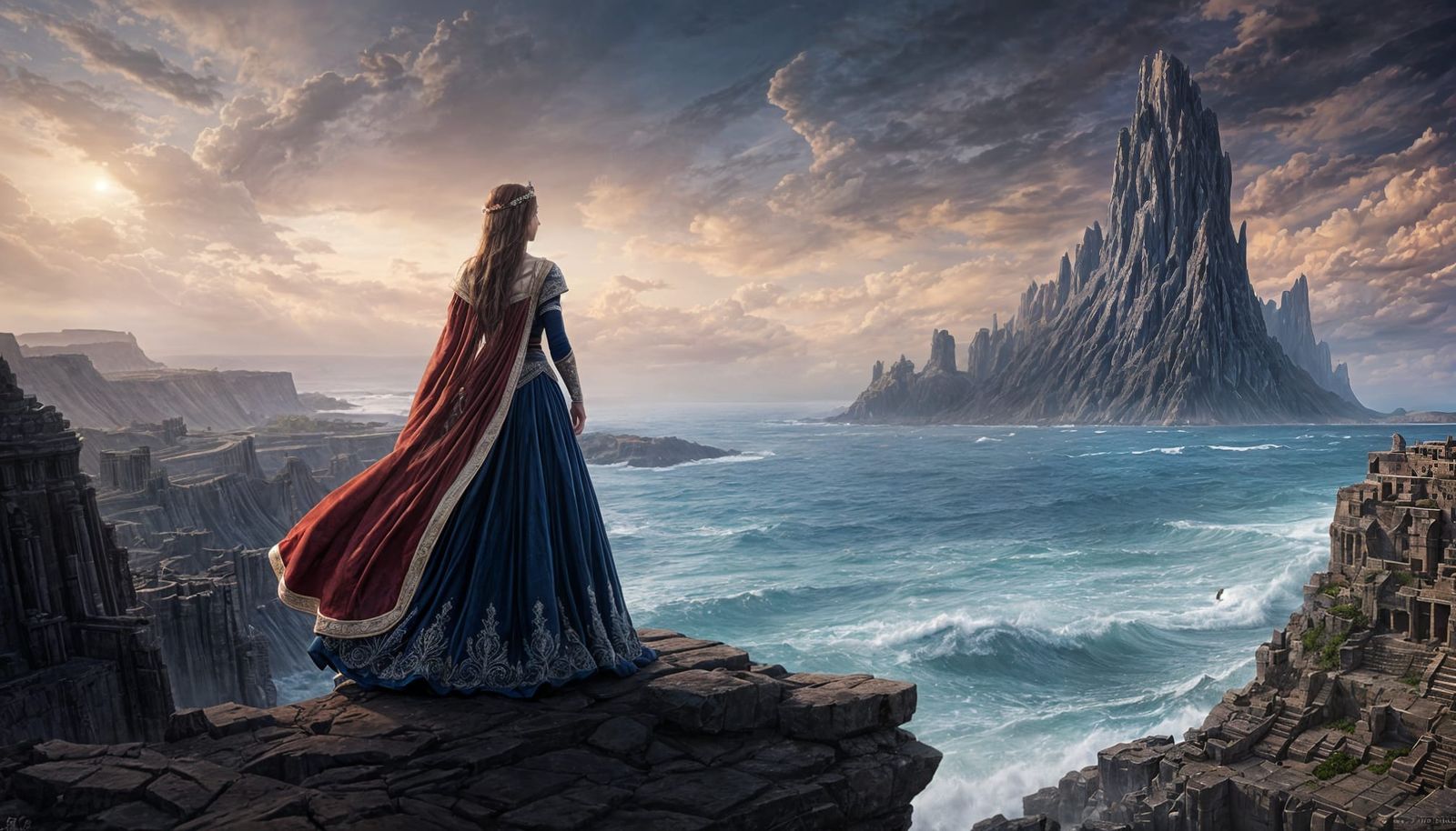 Queen Overlooking Cosmic Ruins: Matte Painting
