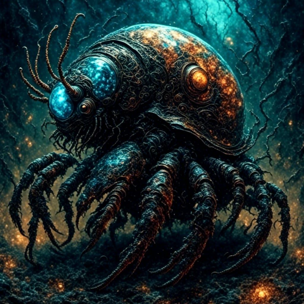 Giant Cyborg Hermit Crab with Sci-Fi Shell