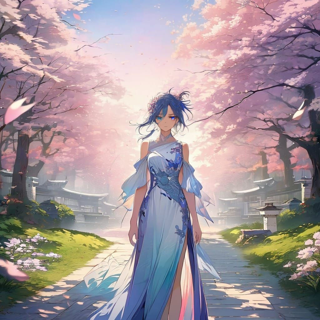 Vibrant Anime Girl with Heterochromia Eyes