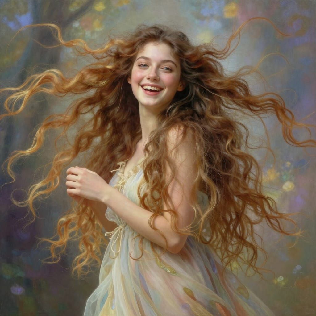 Ethereal Woman With Playful Smile, Missing Tooth