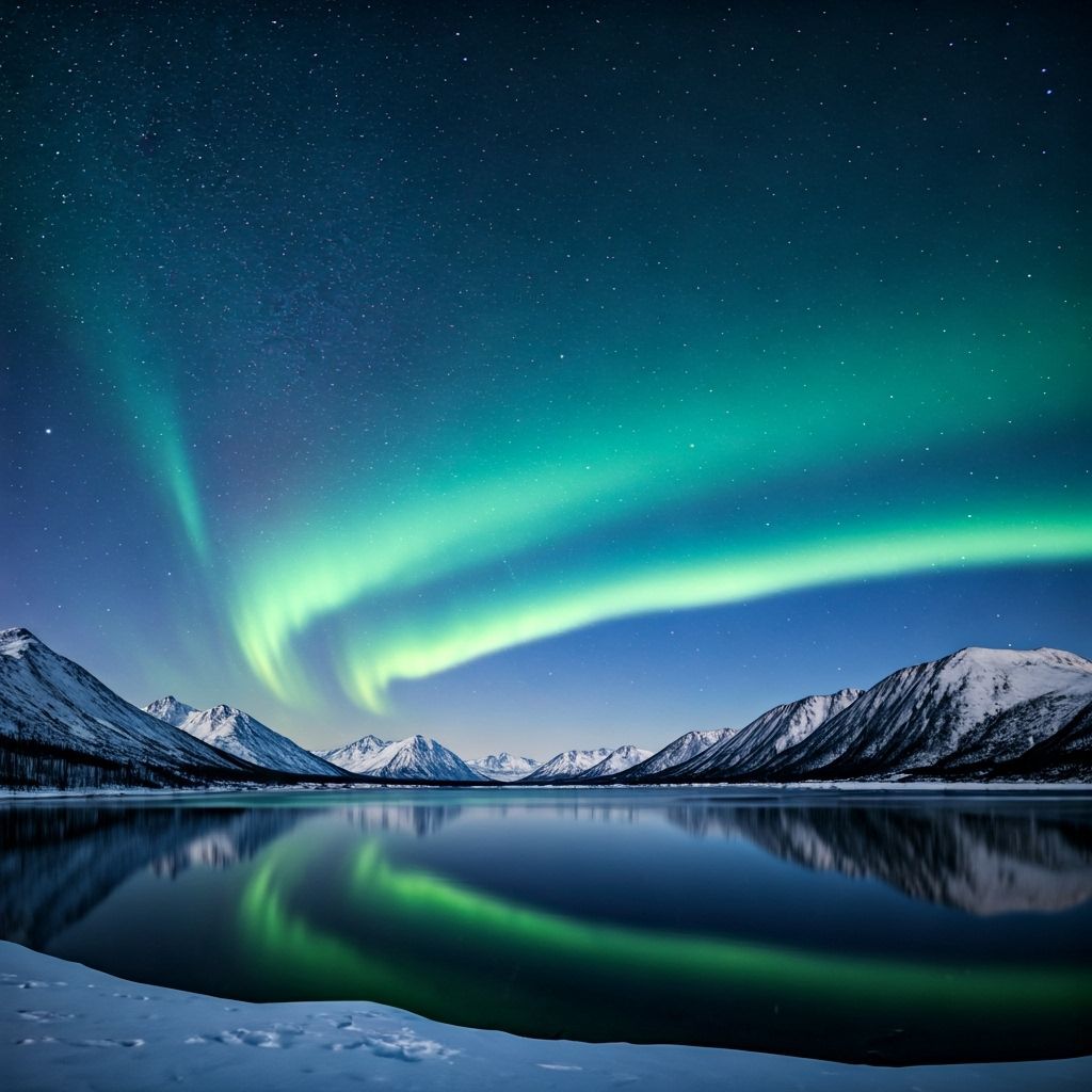 Alaska's Northern Lights in Hyper-Realistic Style