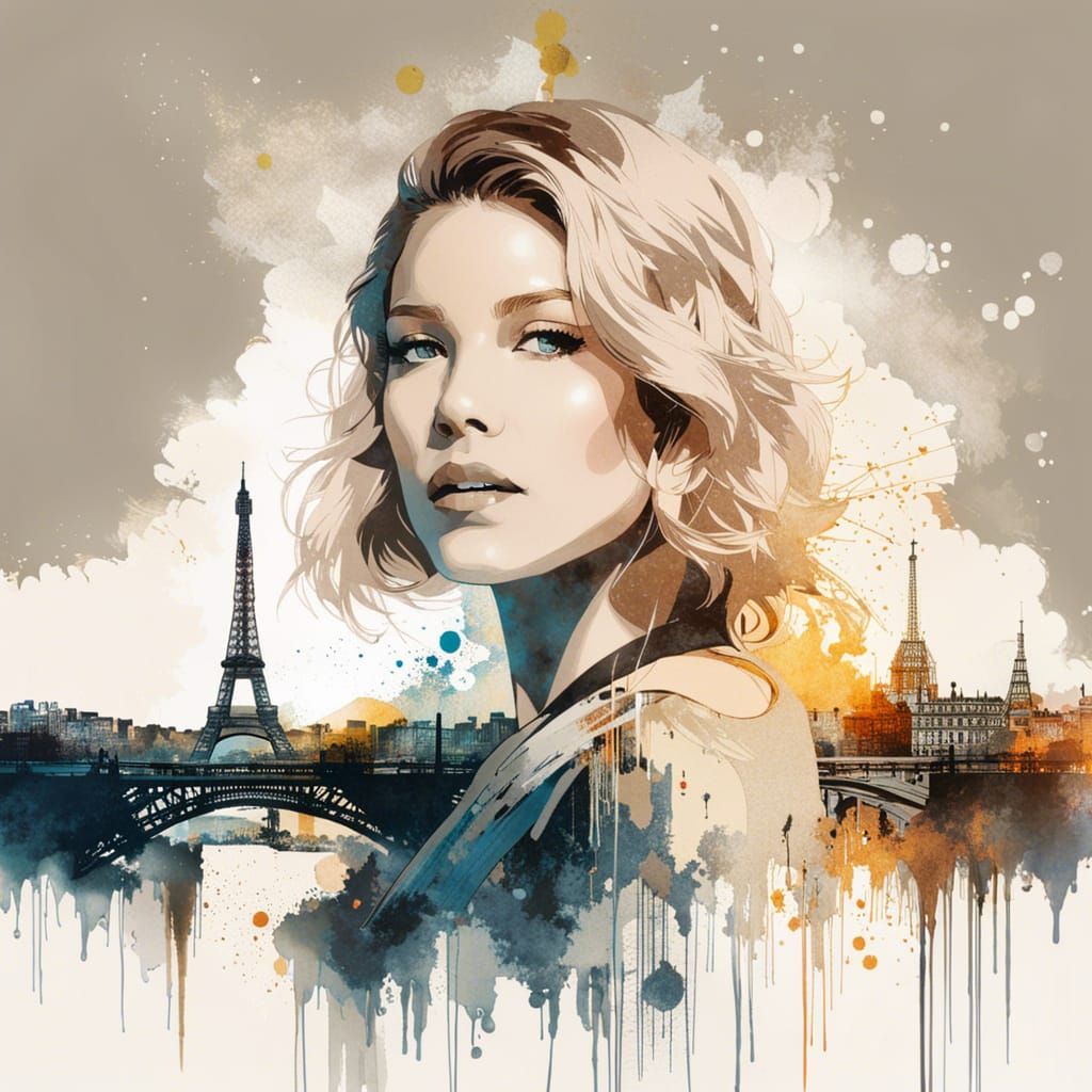 Léa Seydoux Double Exposure Portrait in Paris
