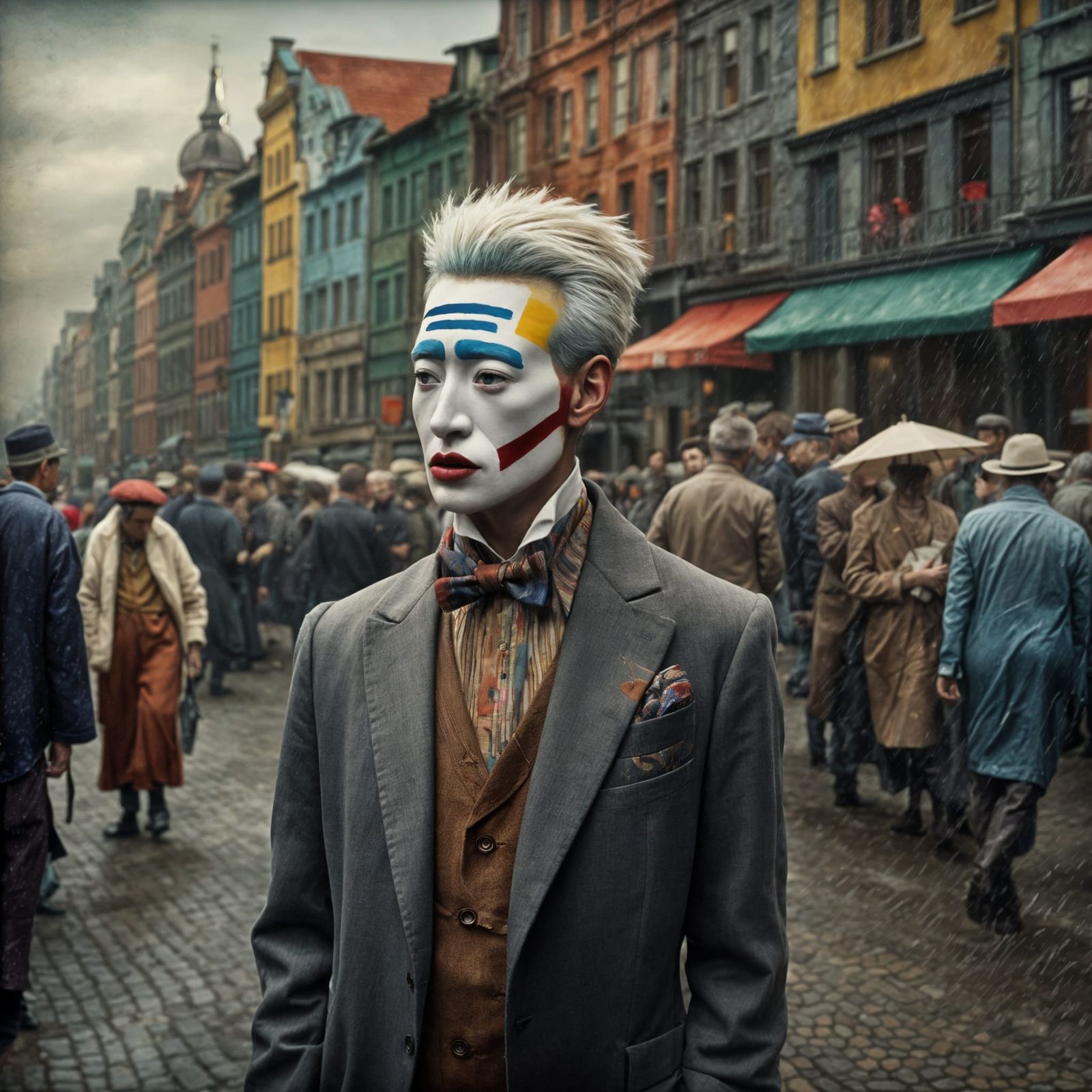 Polychromatic City Life: Hyperrealistic Matte Painting