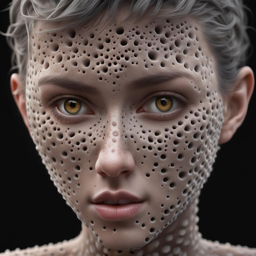 Trypophobia Skin Optical Illusion: Realistic Rendering
