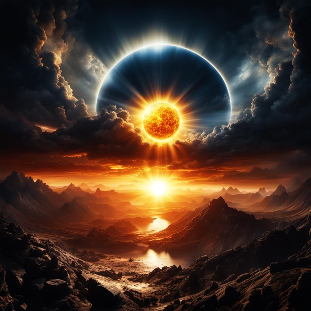 Dramatic Total Solar Eclipse with Glowing Corona