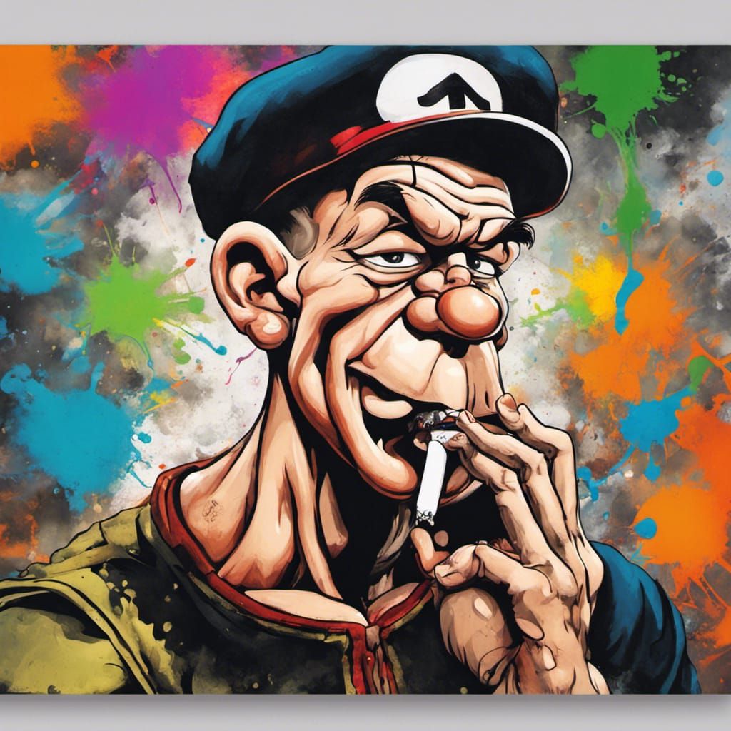 Popeye Smoking: Graffiti Art in Street Style