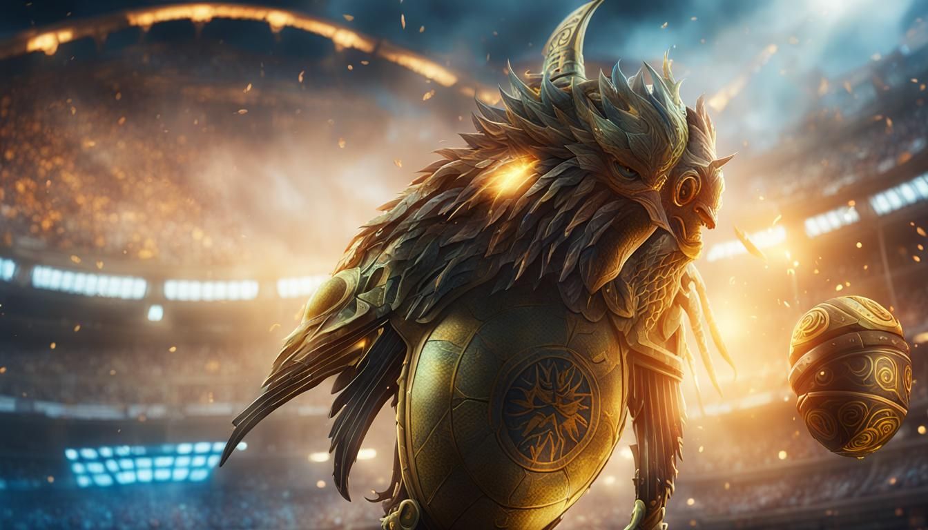 Mythical Football Player in Fantasy Stadium