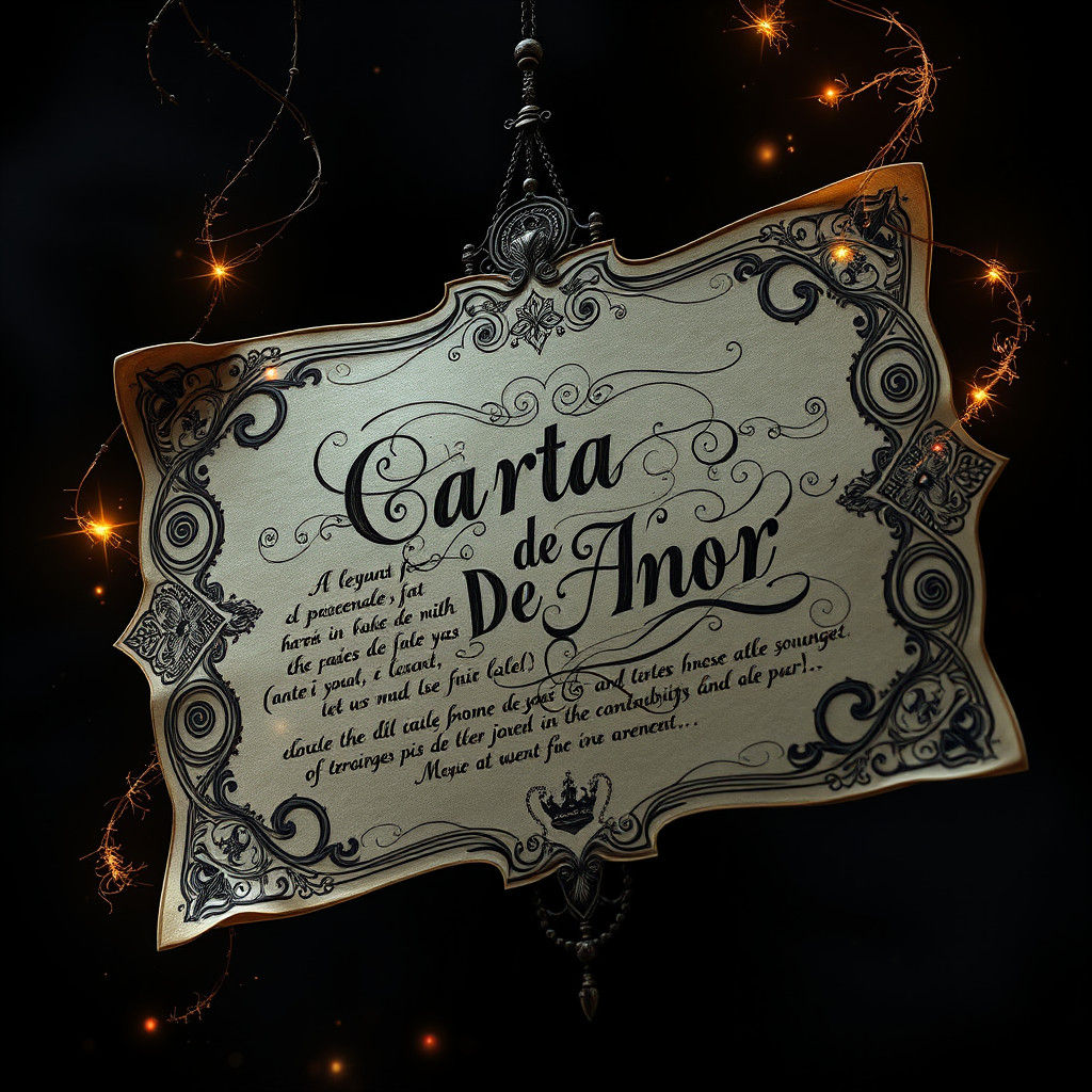 Ornate Love Letter in a Mystical Realm