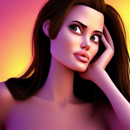 Angelina Jolie as 3D Digital Art Character