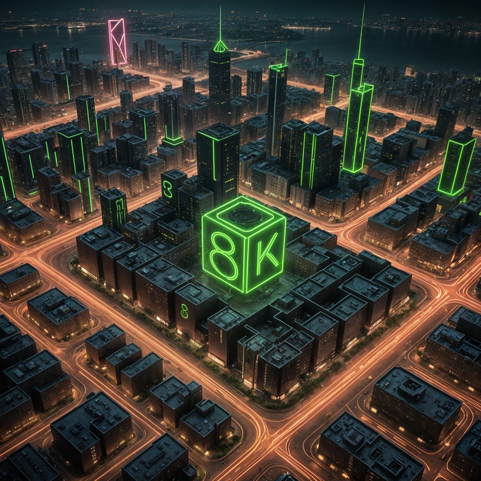 Neon Metropolis at Dusk