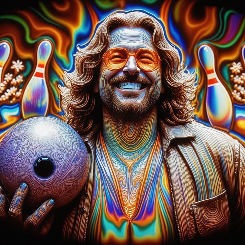 The Dude's Radiant Moment, in a Vibrant Backlit Scene