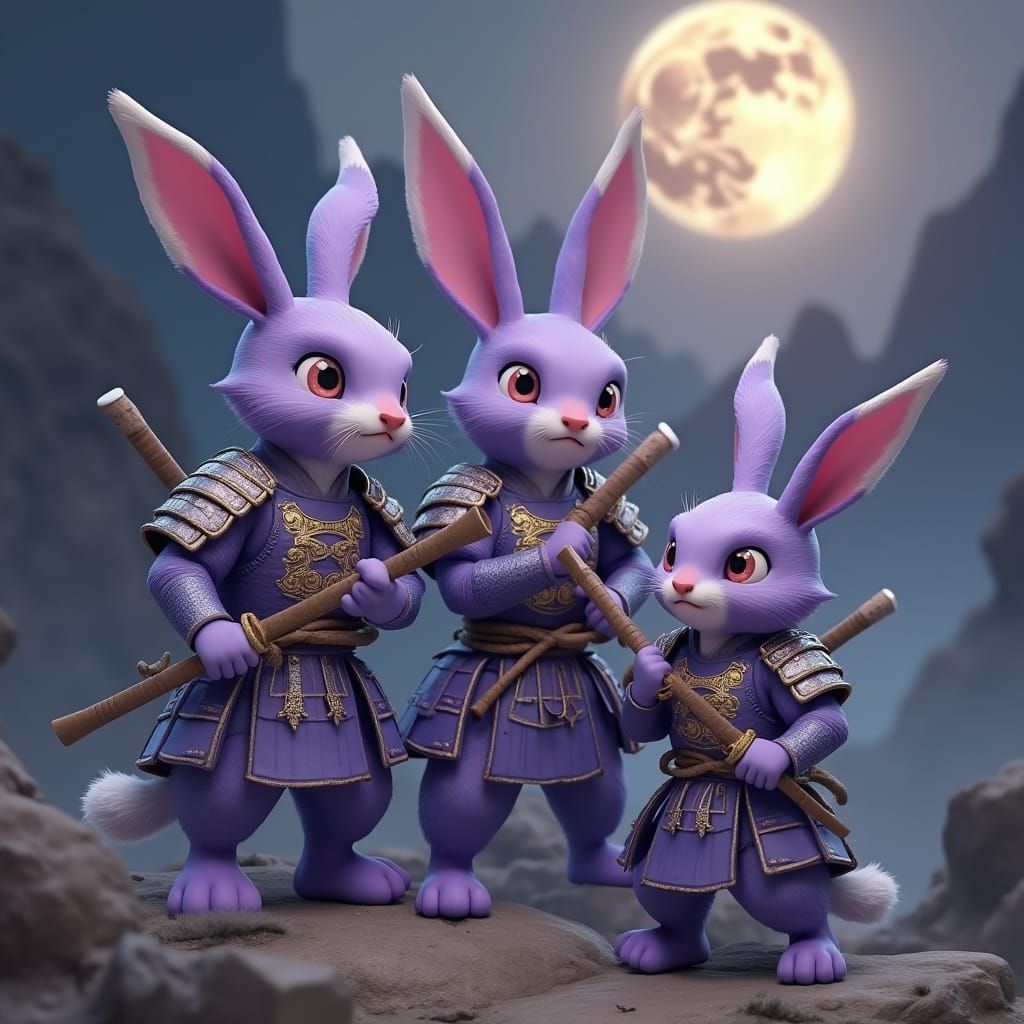 Samurai Battle Bunnies in Silver Mountains: Manga Art