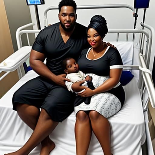 Black Couple with Newborn Daughter in Hospital