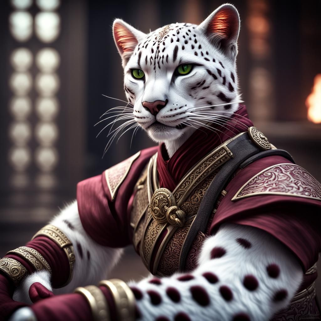 Female Tabaxi Monk in Dungeons and Dragons Style