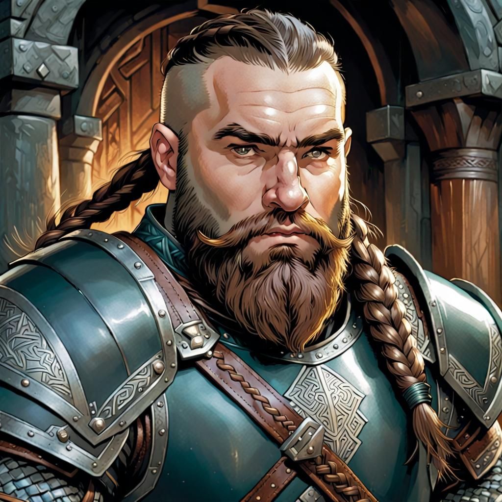 Mighty Dwarven Ranger in Comic Book Style