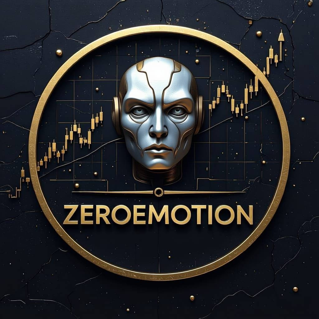 Minimalist Financial Logo: Robotic Brain & Forex Chart