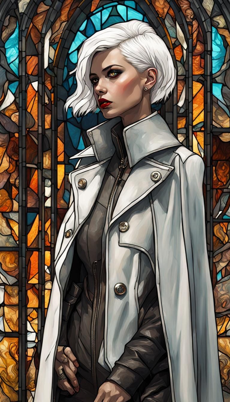 Cyberpunk Church Portrait of Calypso Leech Siren
