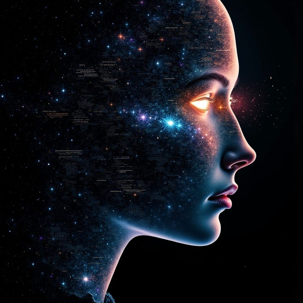 Ethereal Portrait in Glitch Art