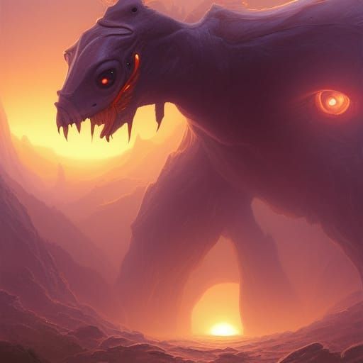 Q-bert Ant-Eater in Dark Fantasy Style