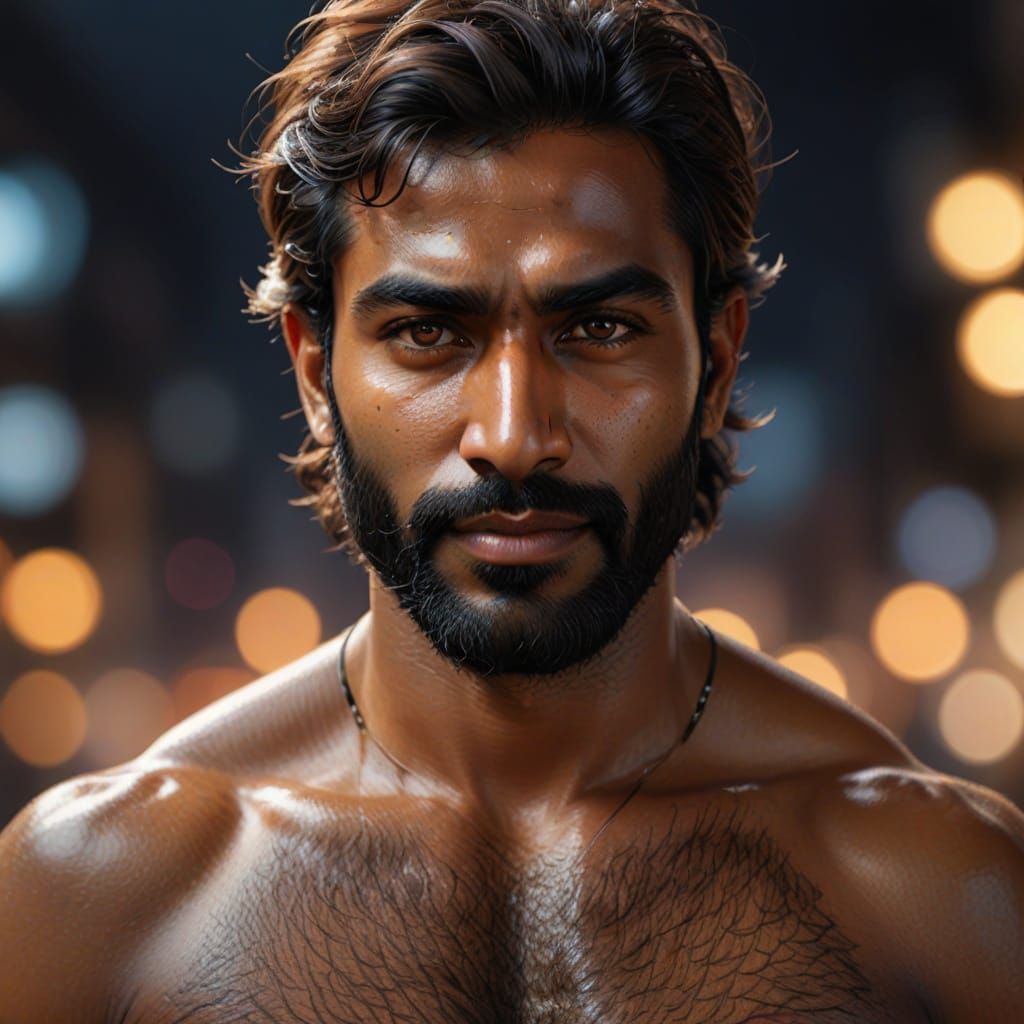 Handsome Indian Man with Intense Eyes