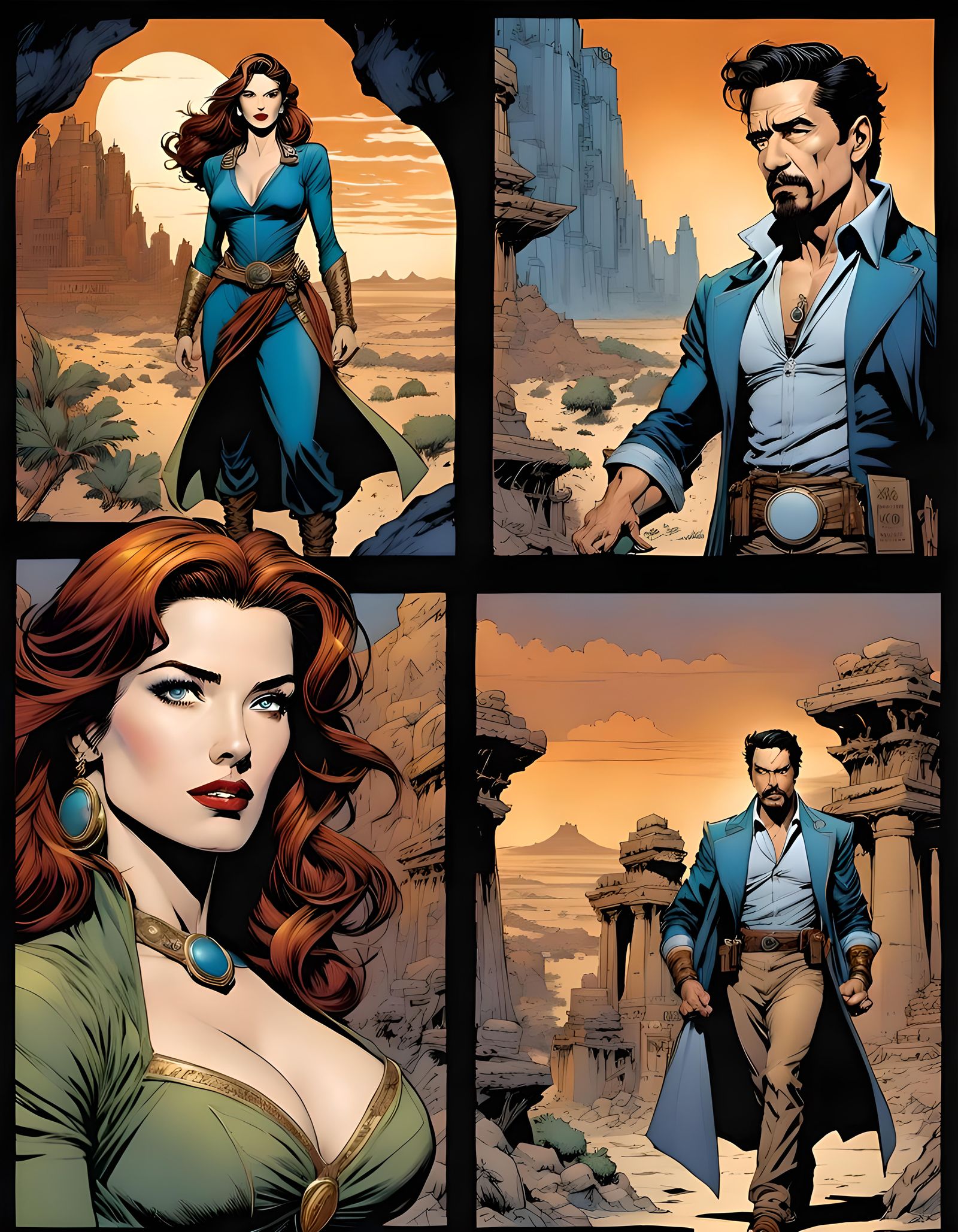 Arabian Temple Adventure Comic Art