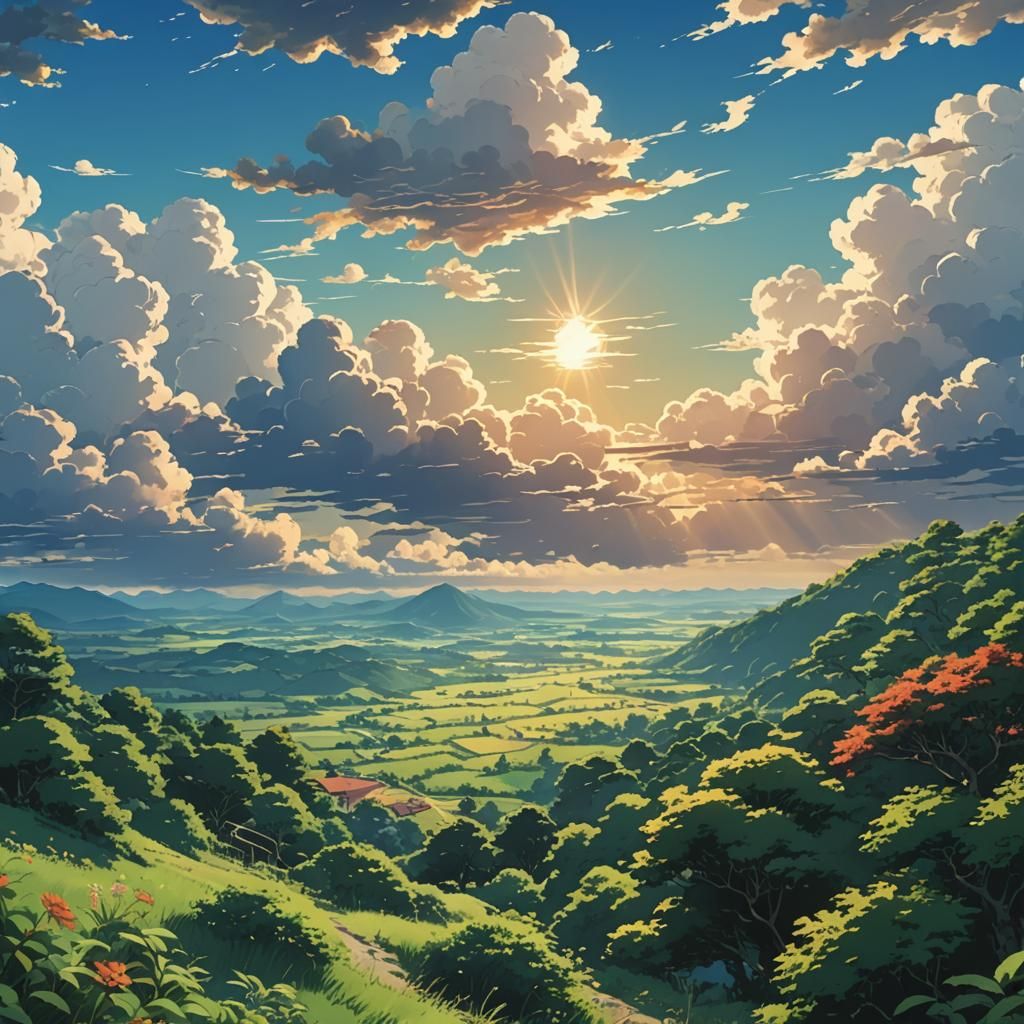 Anime Nature Scenery Inspired by Studio Ghibli