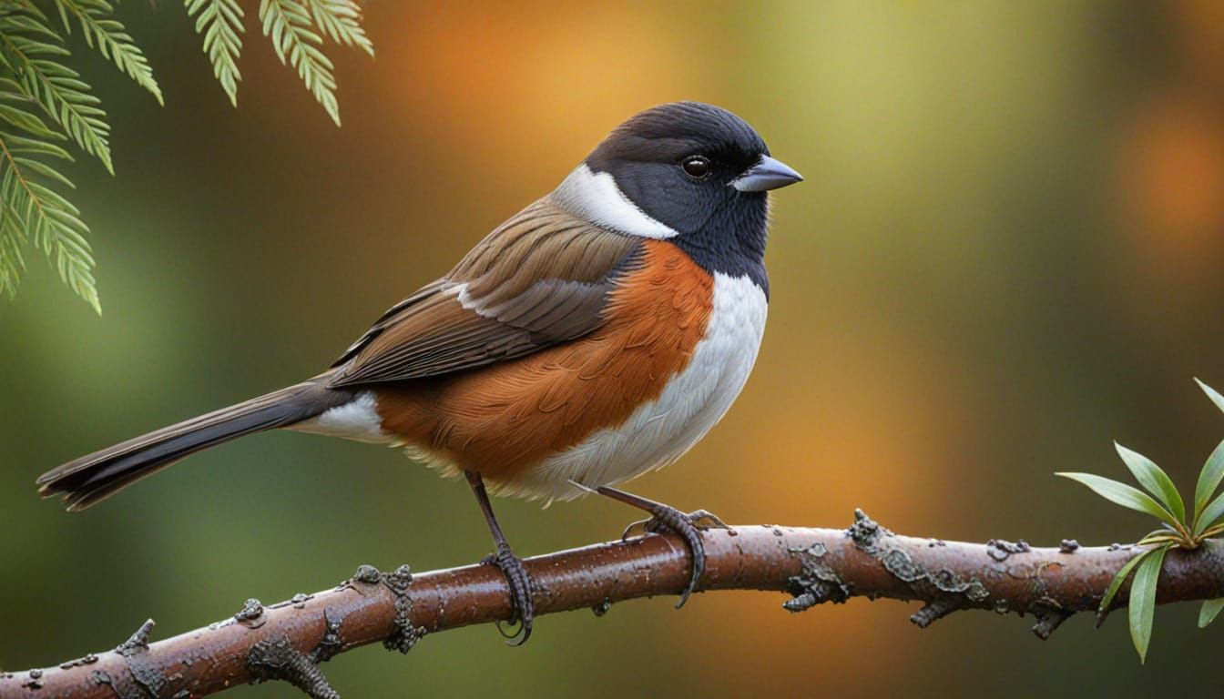White-Throated Towhee in Vibrant Splash Art Style