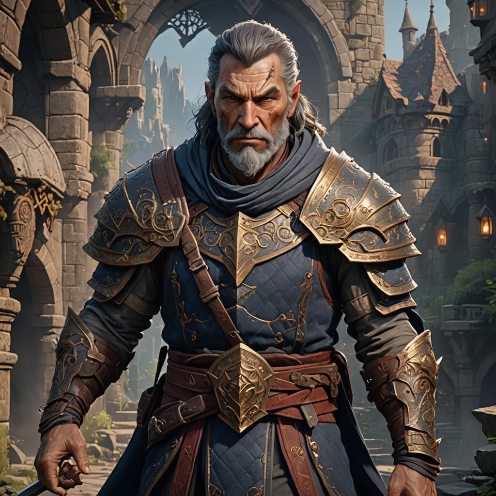 Retired DND Fighter: Detailed Fantasy Concept Art