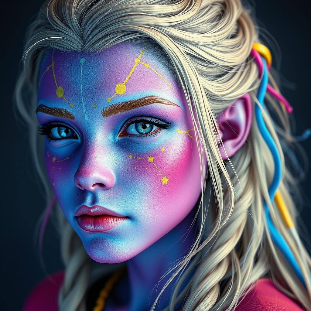 Otherworldly Beauty with Constellation Markings