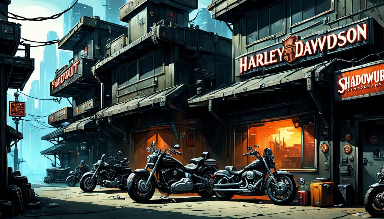 Cyberpunk Motorcycle in Shadowrun Hideout