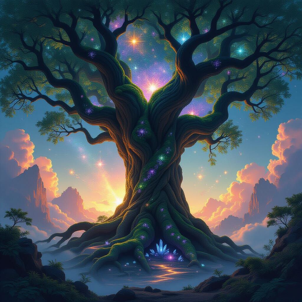 Cosmic Tree Reaching Towards Galaxies