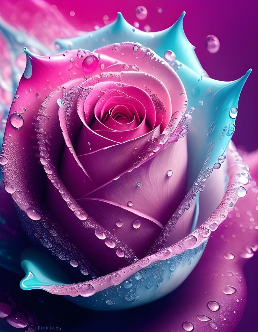 Fluid Rose with Fractal Details and Dreamy Glow