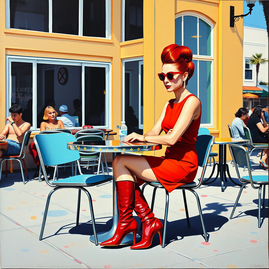 Bold 1960s Pop Art of a Chic Woman in Venice Beach