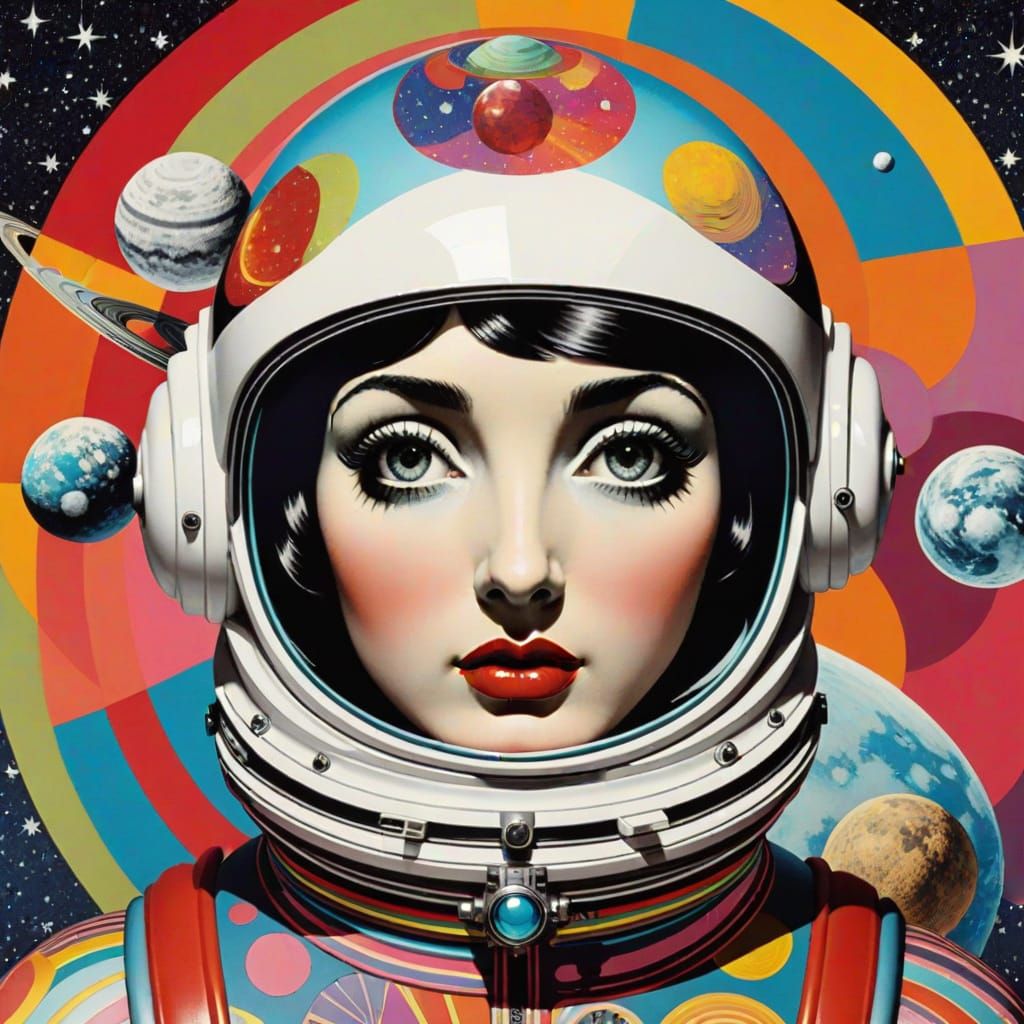Psychedelic Astronaut in Fornasetti Style