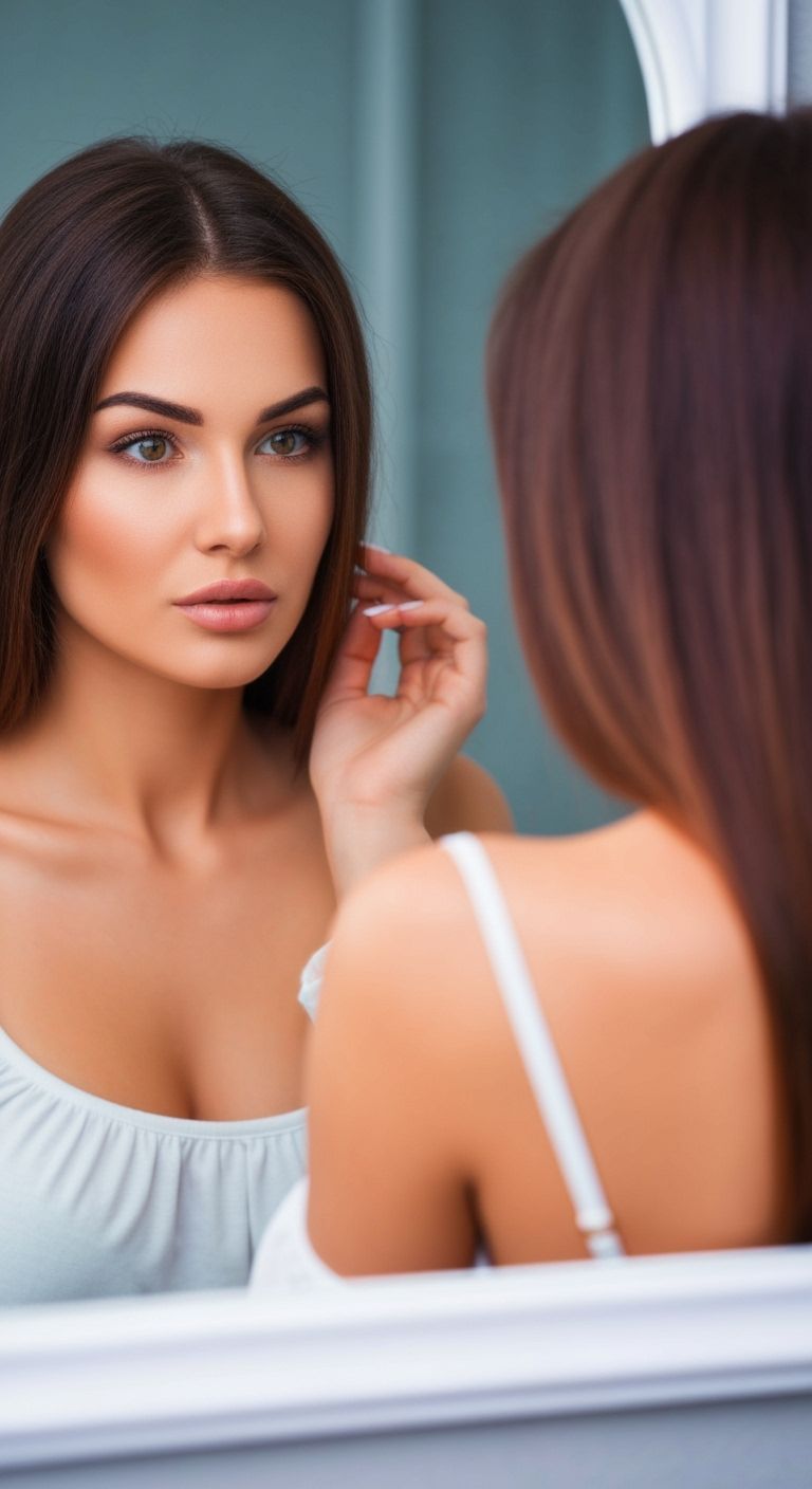 Airbrushed Portrait: Macedonian Woman and Mirror Reflection
