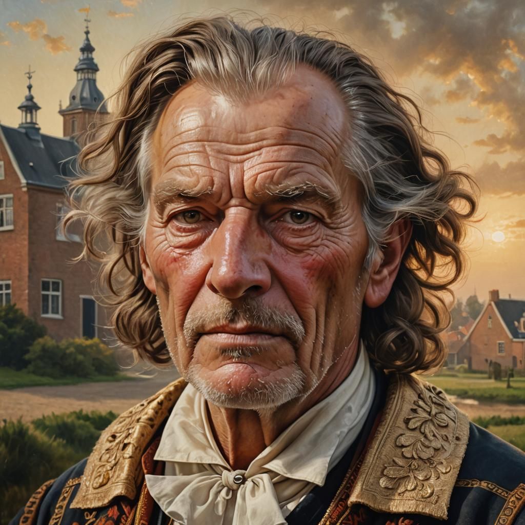 Dutch Portrait of Jacob Akershoek in Oil Painting Style