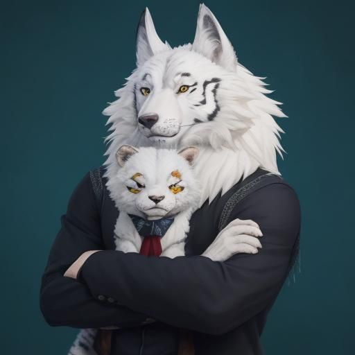 The two anthropomorphic dominant wolves, Jimmy Crystal and M...