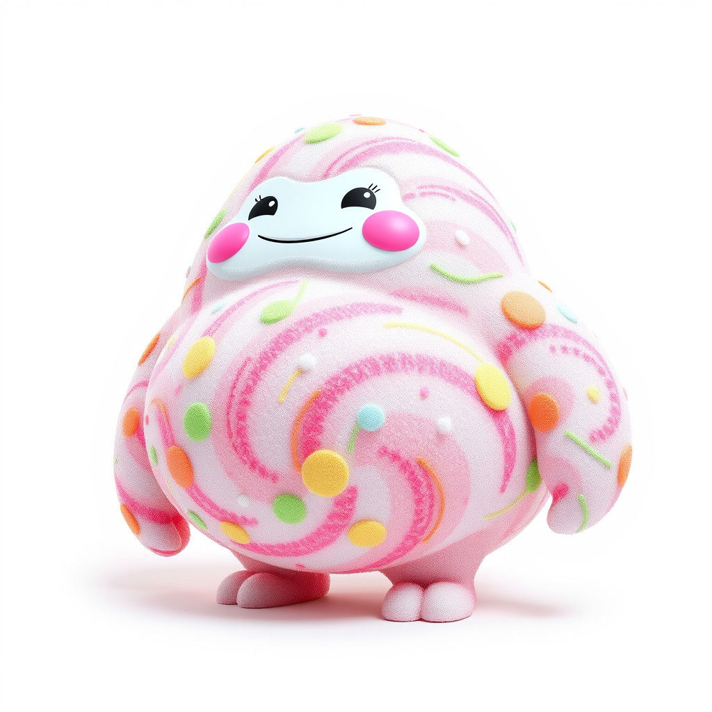 Candy-Coated Humanoid in a Sugary Dreamscape