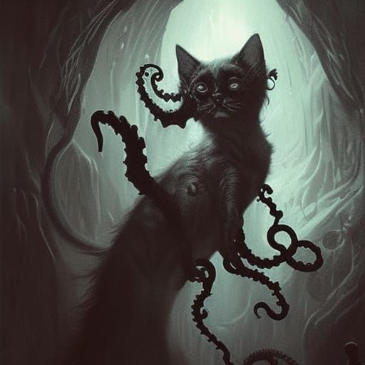 High Gothic Horror: Cthulhu Kitten in Blood