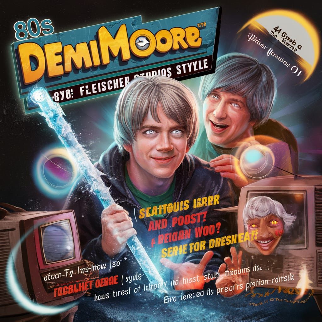 80s Brat Pack Scene in Fleischer Studios Style