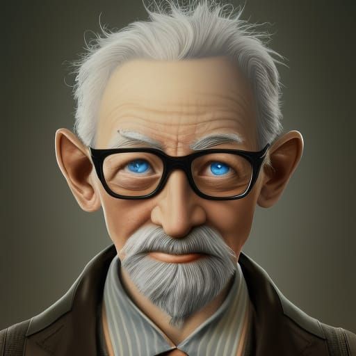 Old Man Like Alfred E. Neuman: Detailed Matte Painting