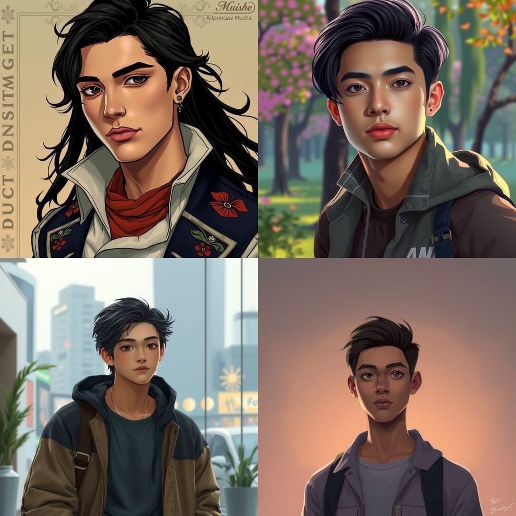 Portrait of a Handsome Young Man with Black Hair