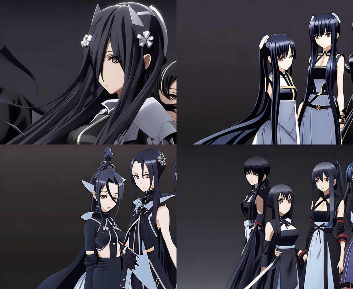 Goth Anime Girls in Deep Color, 8K Resolution