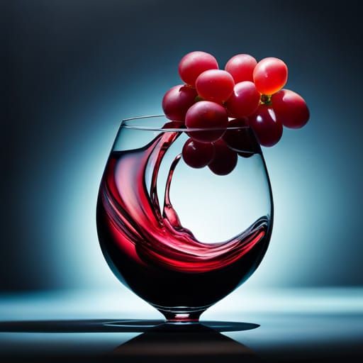 Wine Swirl with Splashing Grapes