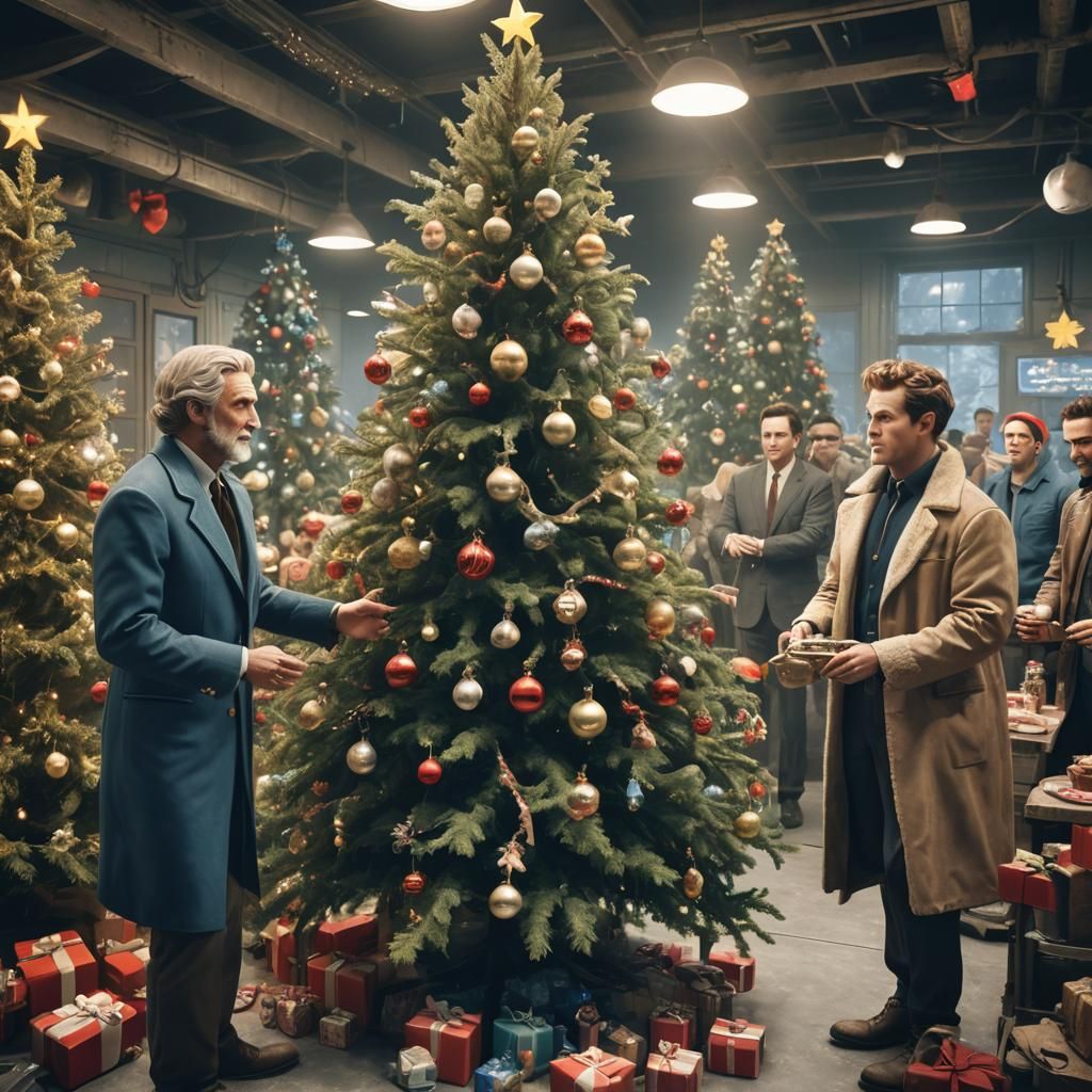 Fallout 76 Christmas Party in Lab: Cinematic Film Still