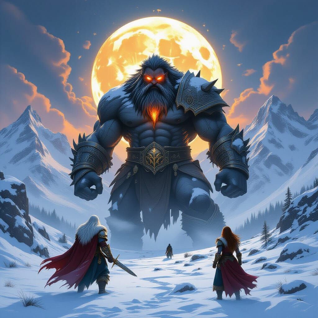 Giant Earth Sentinel Guards Moonstone Mountains and Iron Gla...